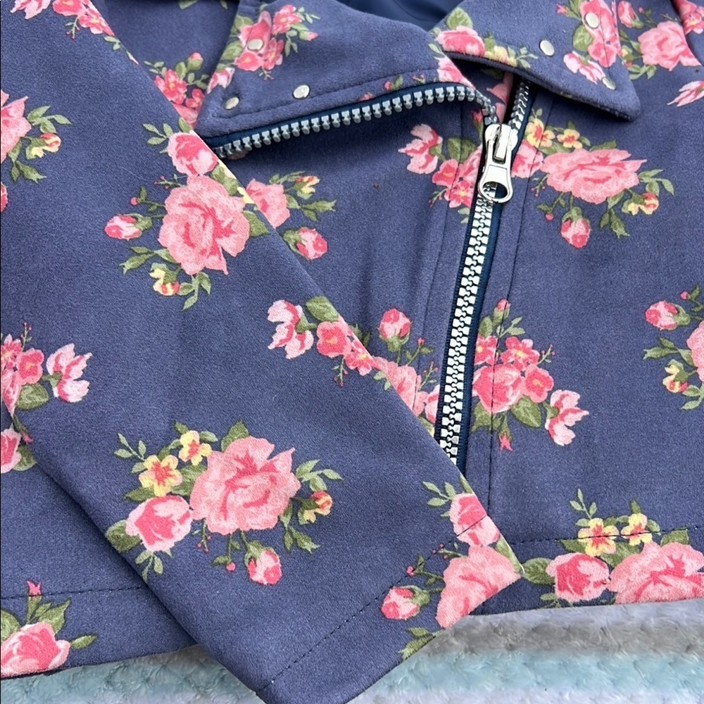 Floral Kids Jacket - Blue and Pink - Picture 6 of 6